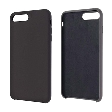 Чехол накладка Silicon Case для APPLE iPhone 7 Plus, iPhone 8 Plus, силикон, бархат, цвет темно серый.