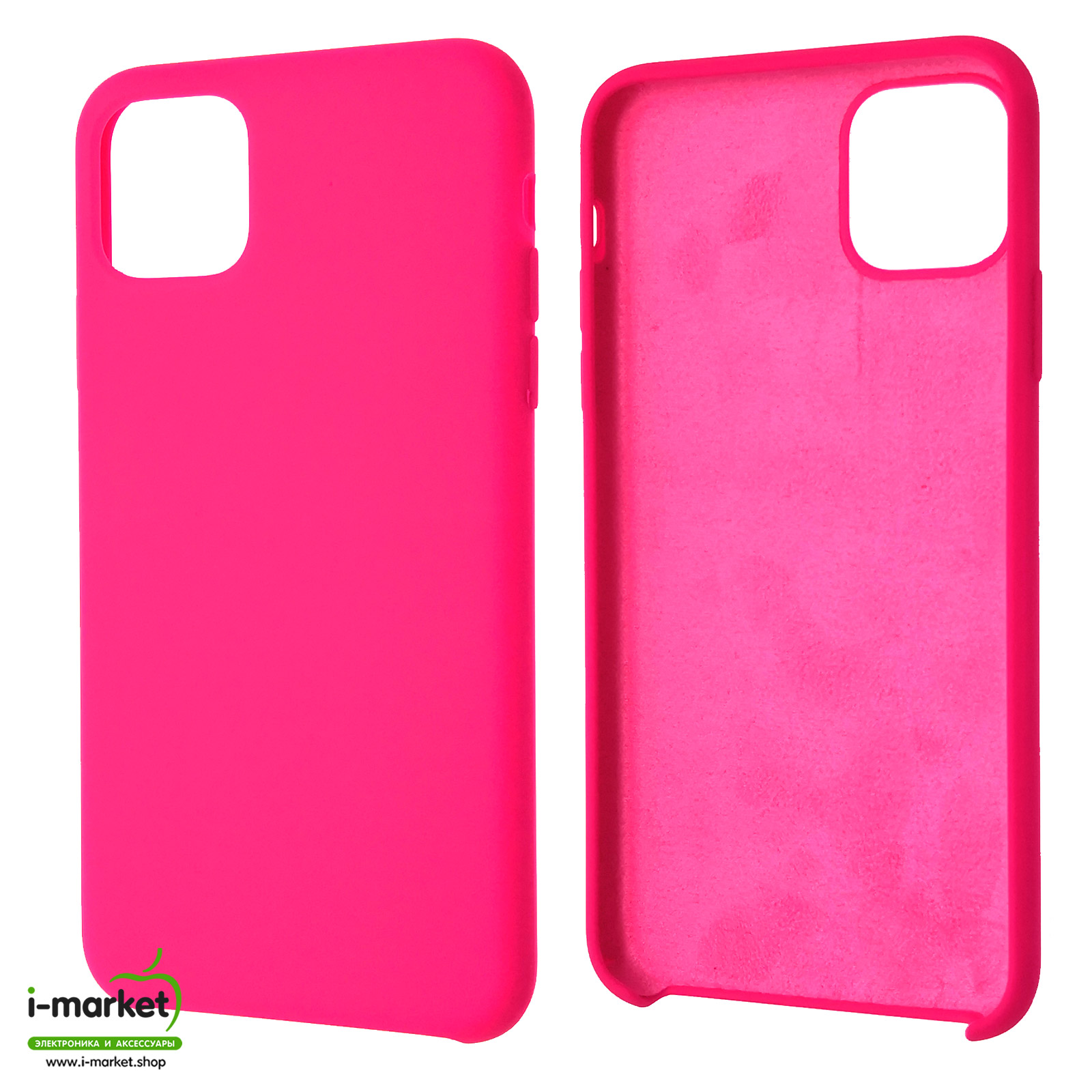 Чехол накладка Silicon Case для APPLE iPhone 11 Pro MAX 2019, силикон, бархат, цвет ярко розовый