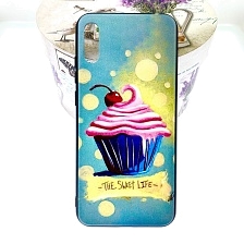 Чехол накладка для HUAWEI Honor 8A, Y6 2019, силикон, рисунок Кекс с вишенкой.