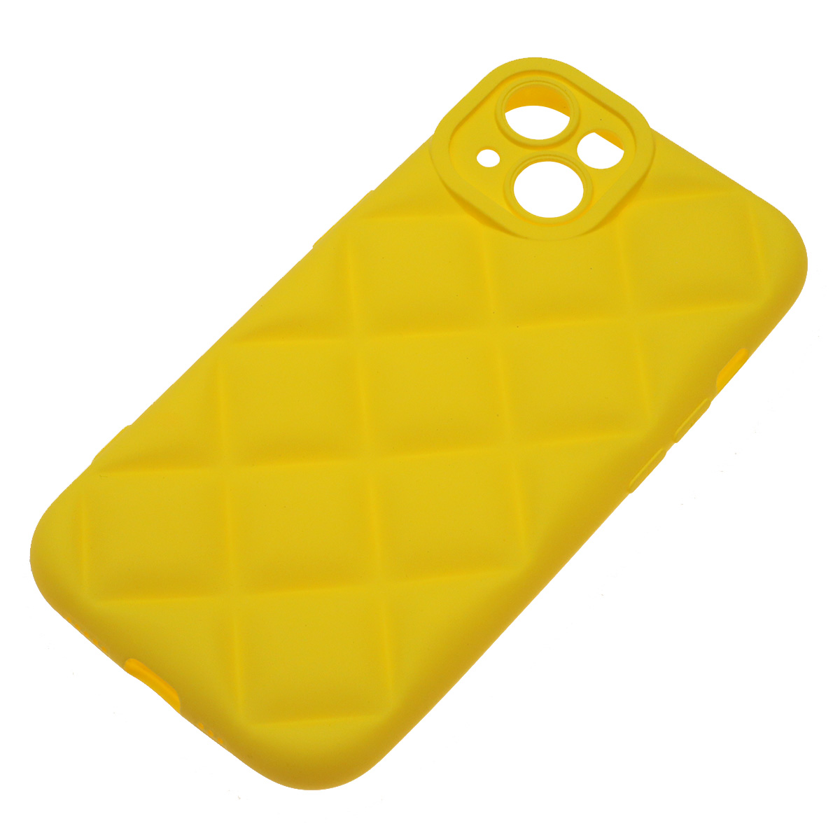 Чехол накладка для APPLE iPhone 14 (6.1"), силикон, 3D ромб, цвет желтый Чехол накладка для APPLE iPhone 14 (6.1"), силикон, 3D ромб, цвет желтый