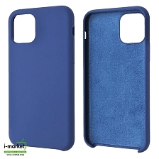 Чехол накладка Silicon Case для APPLE iPhone 11 Pro, силикон, бархат, цвет сине голубой