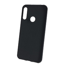 Чехол накладка для HUAWEI Honor 8A, Y6 2019, силикон, под кожу, цвет черный.