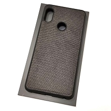 Чехол накладка для XIAOMI REDMI NOTE 5, NOTE 5 PRO, силикон, ткань, экокожа, цвет черный