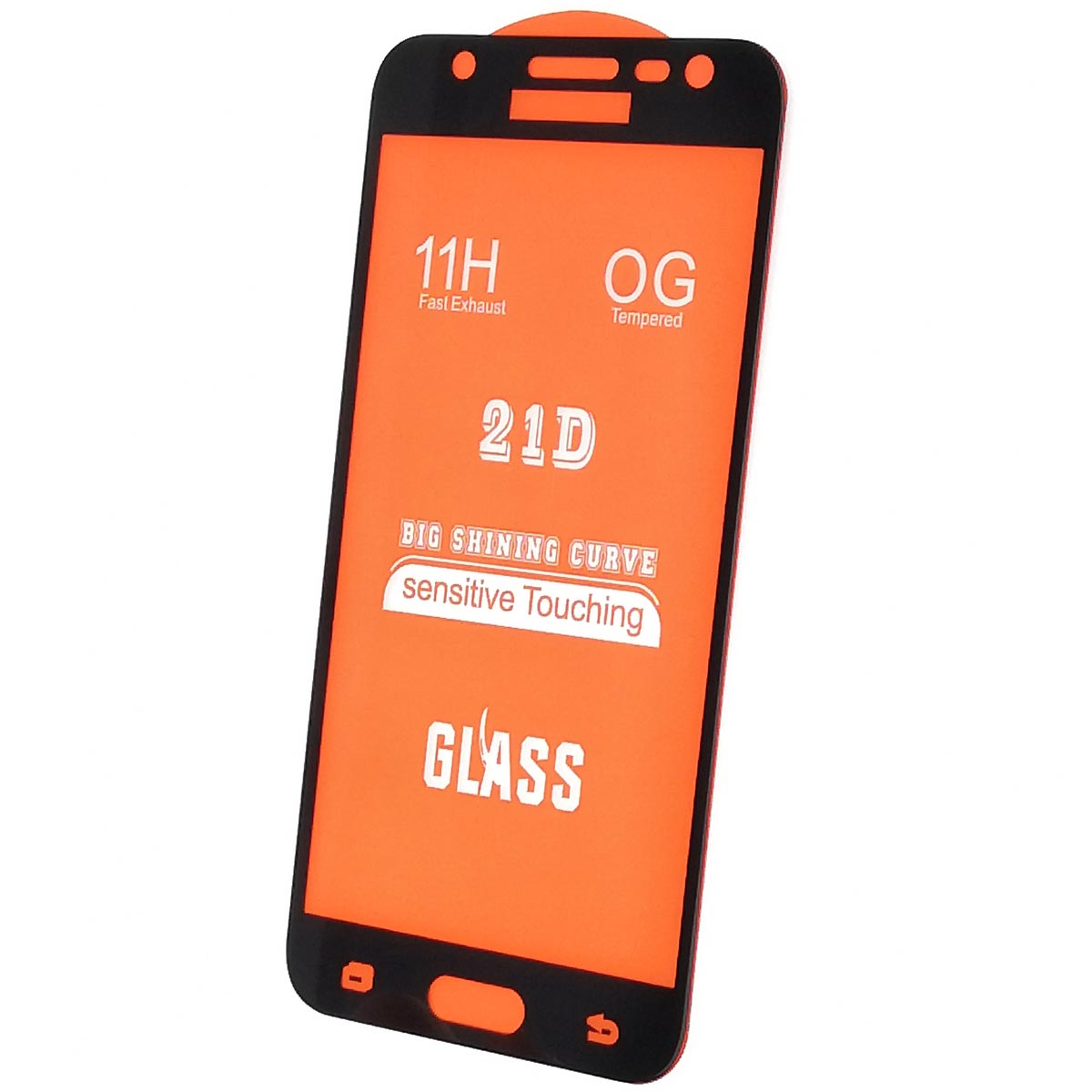 Защитное стекло 21D для SAMSUNG Galaxy J3 2016 (SM-J310), цвет окантовки черный