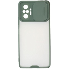 Чехол накладка LIFE TIME для XIAOMI Redmi Note 10 Pro, силикон, пластик, матовый, со шторкой для защиты задней камеры, цвет окантовки хвойный