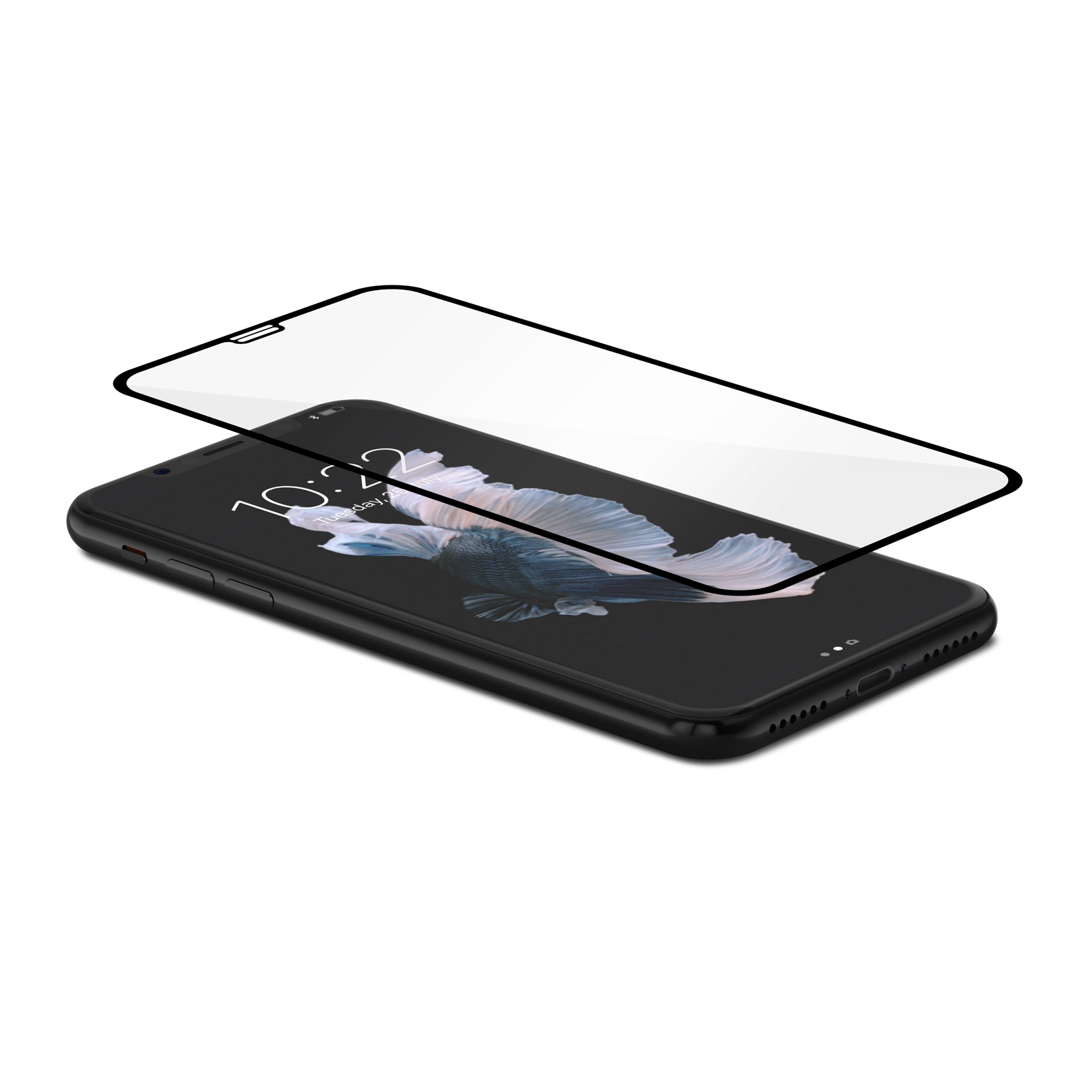 Защитное стекло YESKY 5D для iPhone X /картон. упаковка/ черный.