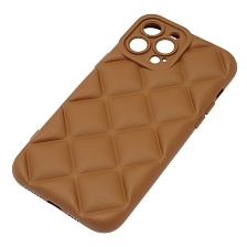 Чехол накладка для APPLE iPhone 13 Pro Max (6.7"), силикон, 3D ромб, цвет коричневый