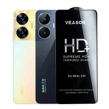 Защитное стекло VEASON HD+ для Realme C55, Realme C67, Narzo N55, цвет окантовки черный