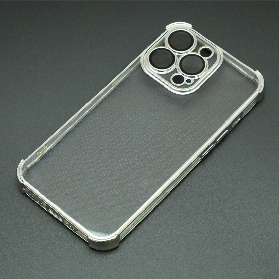 Чехол накладка для APPLE iPhone 13 Pro, силикон, защита камеры, цвет окантовки серебристый