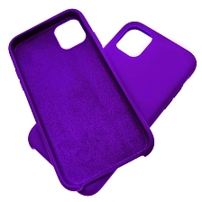 Чехол накладка Silicon Case для APPLE iPhone 11 Pro MAX 2019, силикон, бархат, цвет ультрамарин.