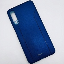 Чехол накладка Cherry II для SAMSUNG Galaxy A7 2018 (SM-A750), силикон, цвет синий.