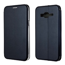 Чехол книжка STYLISH для SAMSUNG Galaxy J3 2016 (SM-J310), экокожа, визитница, цвет темно синий