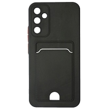 Чехол накладка BUTTON для SAMSUNG Galaxy A34 5G, силикон, отдел для карт, цвет черный