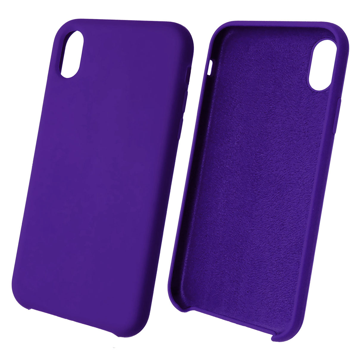 Чехол накладка Silicon Case для APPLE iPhone XR, силикон, бархат, цвет индиго.