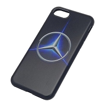 Чехол накладка для APPLE iPhone 7, iPhone 8, силикон, рисунок логотип MERCEDES.