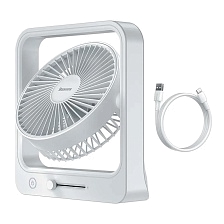 Вентилятор настольный BASEUS Cube SHAKING FAN, 5400 mAh, цвет белый (распродажа -60%)