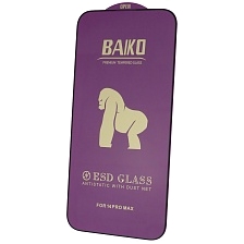 Защитное стекло BAIKO для APPLE iPhone 14 Pro Max (6.7"), с сеточкой на динамике, цвет окантовки черный