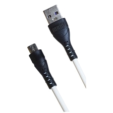 Кабель MRM MR10M Micro USB, силикон, эластичный, морозоустойчивый, длина 1 метр, цвет белый