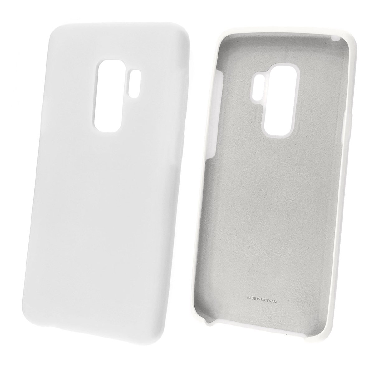 Чехол накладка Silicon Cover для SAMSUNG Galaxy S9 Plus (SM-G965), силикон,  бархат, цвет белый.