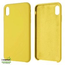 Чехол накладка Silicon Case для APPLE iPhone XS MAX, силикон, бархат, цвет светло желтый