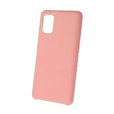 Чехол накладка Silicon Cover для SAMSUNG Galaxy A41 (SM-A415), силикон, бархат, цвет светло розовый.