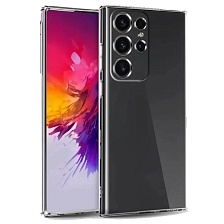 Чехол накладка для SAMSUNG Galaxy S24 Ultra, защита камеры, силикон, прозрачный