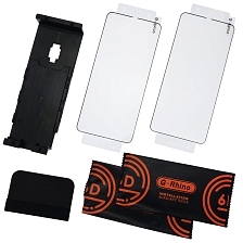 Акриловая пленка G-Rhino для SAMSUNG Galaxy S21 (SM-G991), комплект из двух штук, цвет окантовки черный