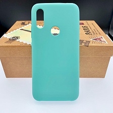 Чехол накладка для XIAOMI REDMI 7, силикон, бархат, цвет бирюзовый.