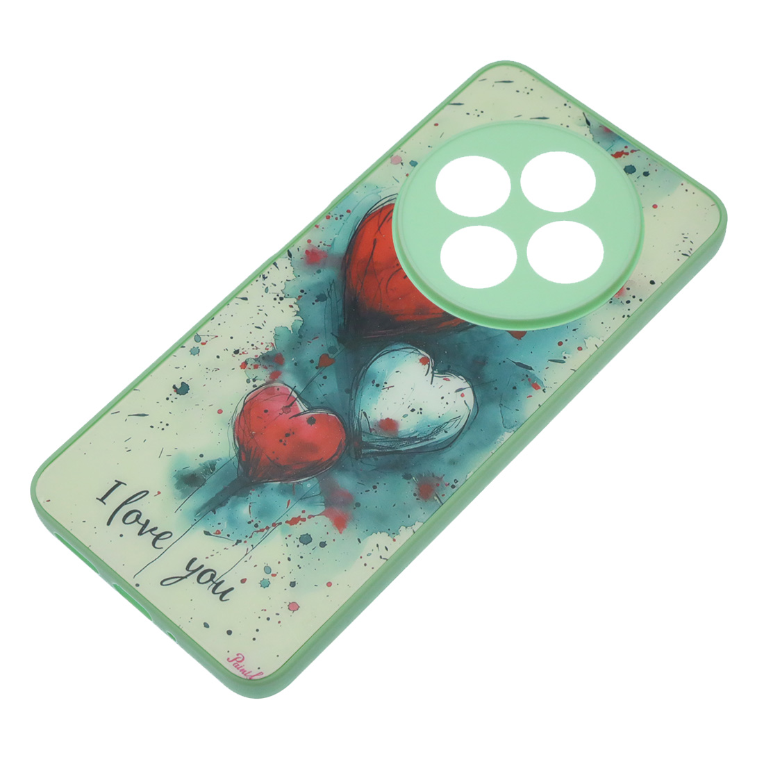 Чехол накладка для XIAOMI Redmi 14C, POCO C75, пластик, силикон, защита камеры, рисунок I love you