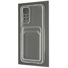 Чехол накладка CARD CASE для XIAOMI Redmi Note 11 4G, Redmi Note 11S, силикон, отдел для карт, цвет прозрачный