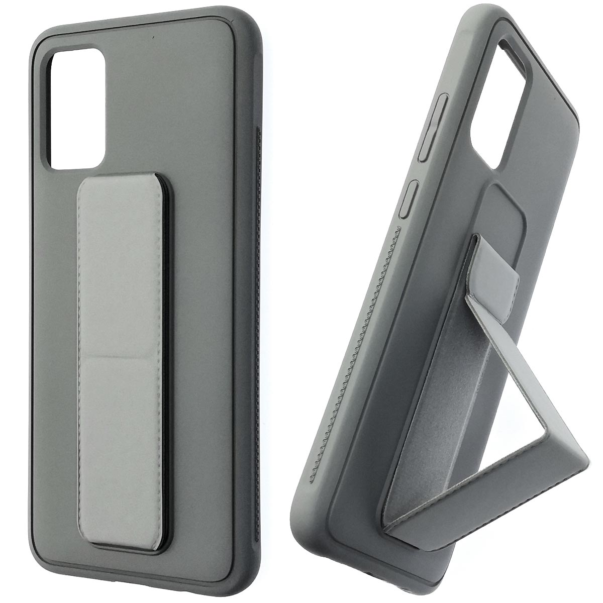 Чехол накладка L NANO для SAMSUNG Galaxy A02S (SM-A025F), силикон, держатель, цвет серый