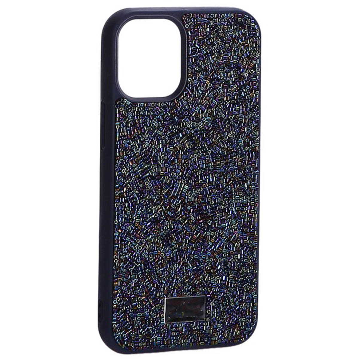 Чехол накладка для APPLE iPhone 12 mini (5.4"), стразы, цвет темно синий