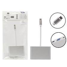 Переходник, адаптер, конвертер MRM H84 Type-C на VGA, USB 3.0, Type-C, длина 20 см, цвет белый