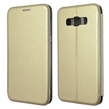 Чехол книжка STYLISH для SAMSUNG Galaxy J5 2016 (SM-J510), экокожа, визитница, цвет золотистый