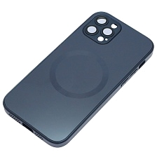 Чехол накладка с поддержкой MagSafe для APPLE iPhone 12 Pro (6.1"), защита камеры, силикон, пластик, цвет темно синий