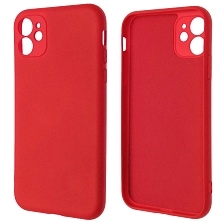 Чехол накладка NANO для APPLE iPhone 11, силикон, бархат, цвет красный