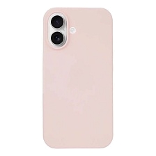 Чехол-накладка Silicone Case для Apple iPhone 17, L-ogo, бархатная подложка, цвет песочно-розовый