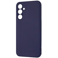 Чехол накладка для SAMSUNG Galaxy A25, защита камеры, силикон, карбон, цвет темно синий