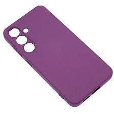 Чехол накладка NANO для SAMSUNG Galaxy S24, Galaxy S25, защита камеры, силикон, бархат, цвет фиолетовый