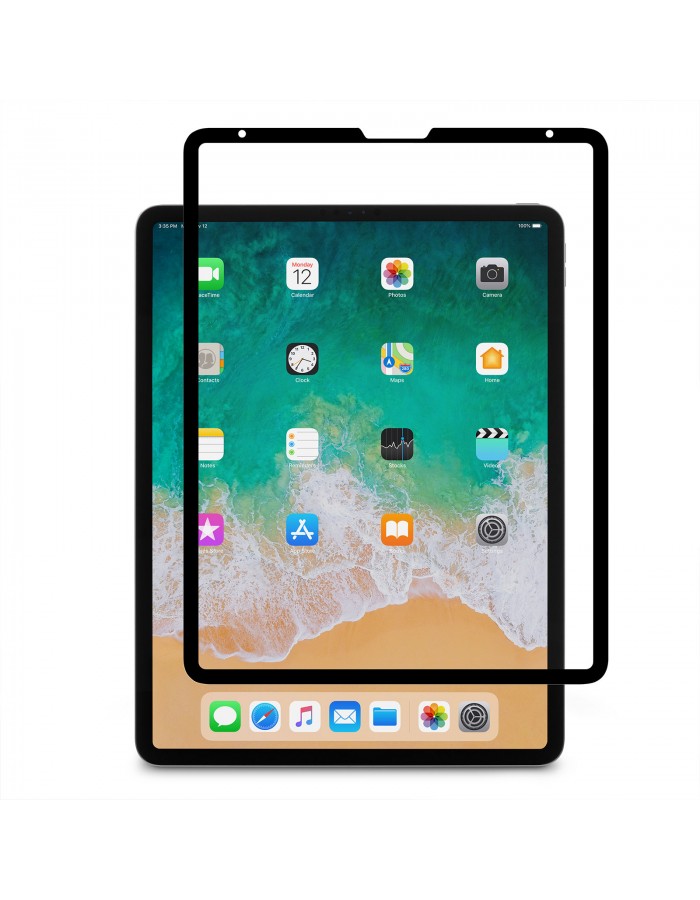 Защитное стекло 5D FULL GLUE для APPLE iPad Pro 2018 (12.9") (A1876, A1895, A2014), цвет канта черный.