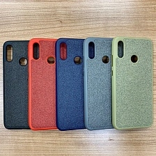 Чехол накладка для HUAWEI Honor P Smart, Honor 10 Lite, силикон, под джинс, цвет золотистый