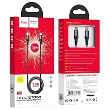 Кабель HOCO X50 Exqusito USB Type C на USB Type C, 100W, длина 2 метра, цвет черный