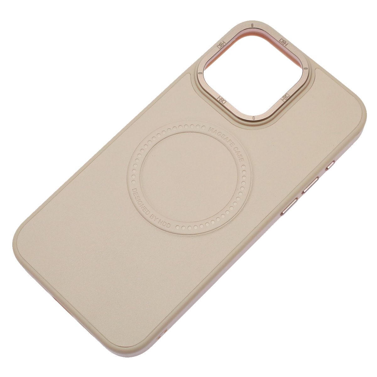 Чехол накладка Creative Stylish с поддержкой MagSafe для APPLE iPhone 15 Pro Max, защита камеры, экокожа, бархат, цвет светло розовый