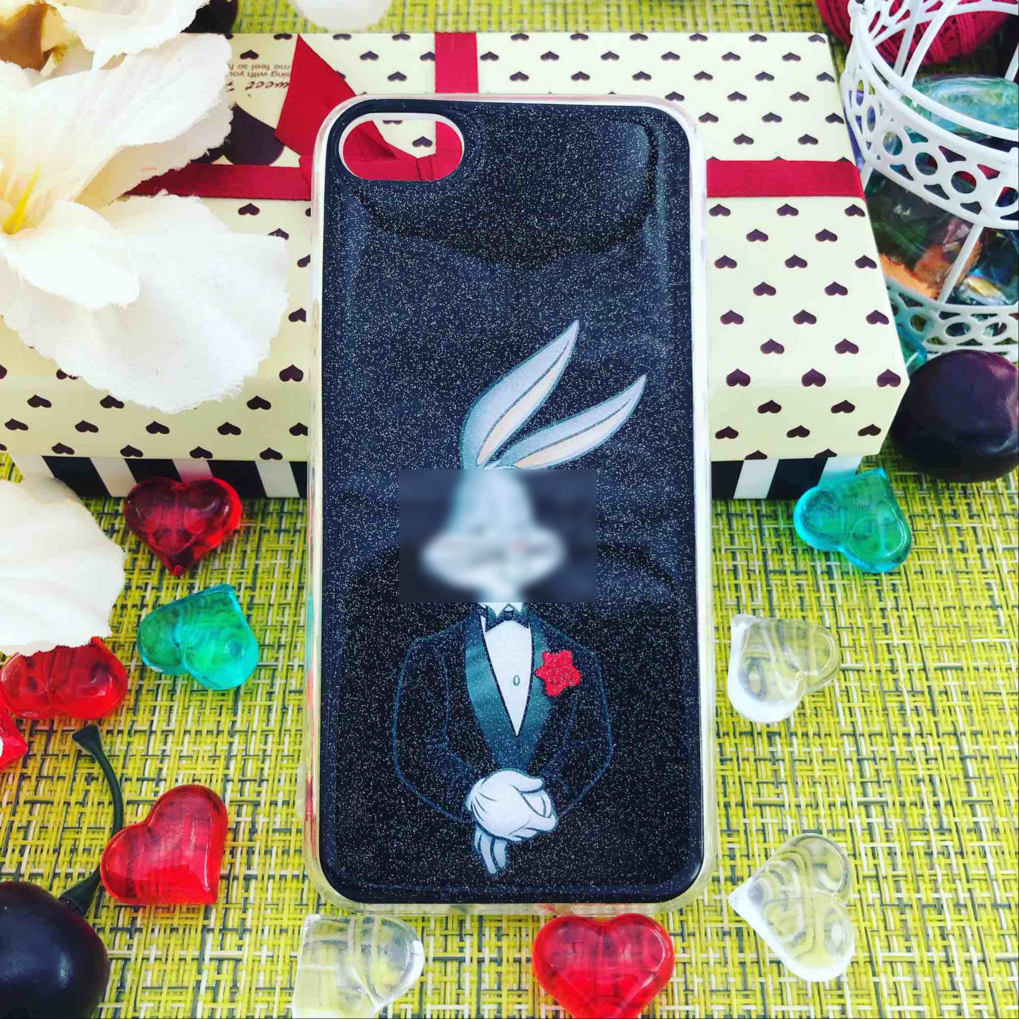 Чехол накладка для APPLE iPhone 7, 8, силикон, рисунок кролик во фраке