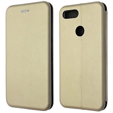 Чехол книжка STYLISH для XIAOMI Mi 8 Lite, экокожа, визитница, цвет золотистый