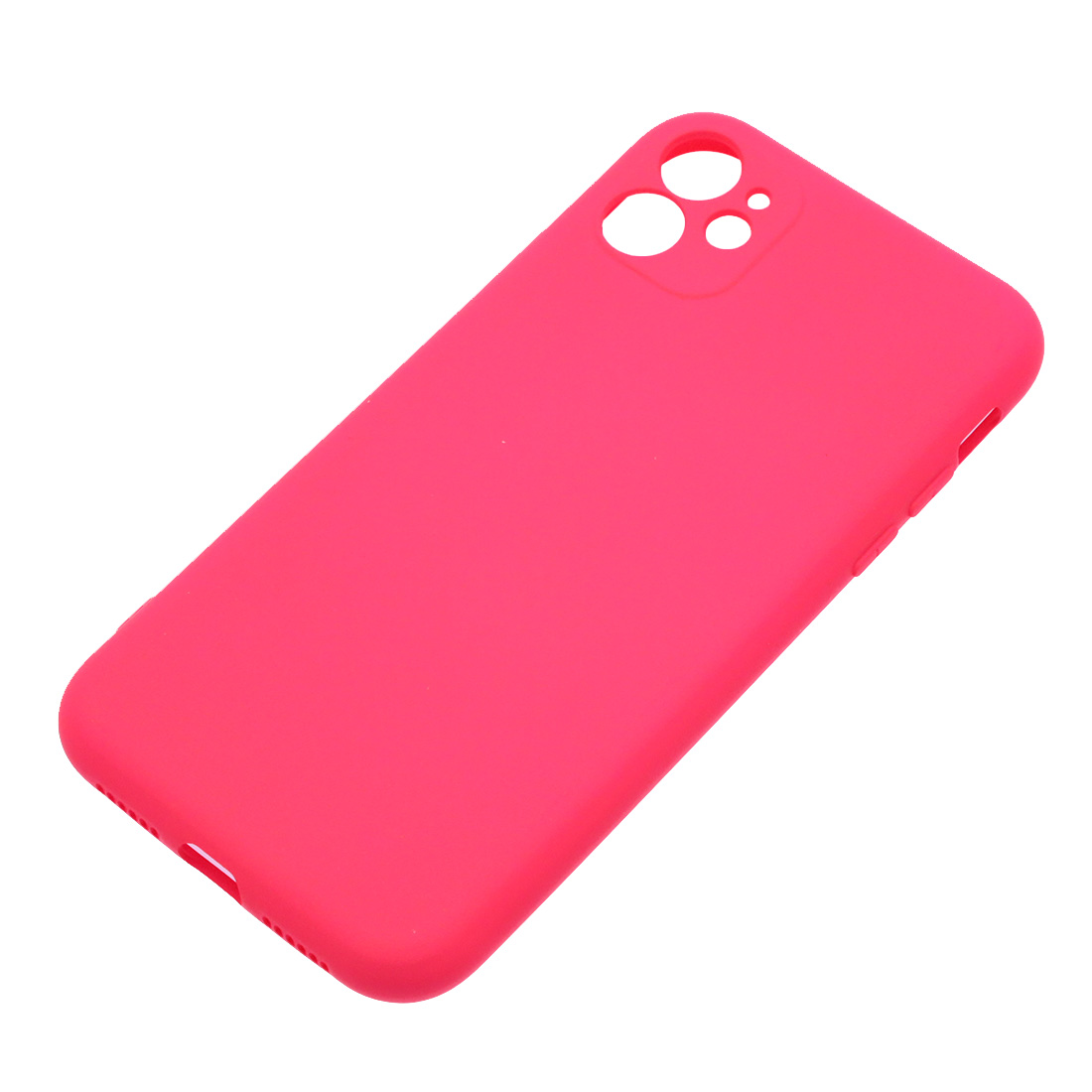 Чехол накладка NANO для APPLE iPhone 11 (6.1"), защита камеры, силикон, бархат, цвет фуксия