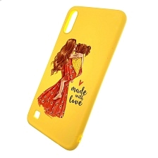 Чехол накладка для SAMSUNG Galaxy A10 (SM-A105), силикон, рисунок made with love.