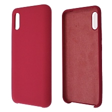 Чехол накладка Silicon Cover для XIAOMI Redmi 9A, силикон, бархат, цвет малиновый