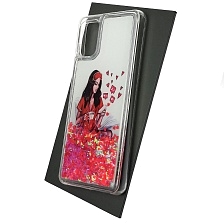 Чехол накладка TransFusion для SAMSUNG Galaxy A31 (SM-A315), силикон, переливашка, рисунок Девушка с телефоном