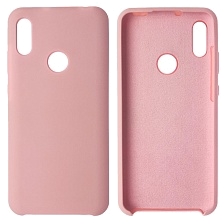 Чехол накладка Silicon Cover для HUAWEI Honor 8A, Y6 2019, силикон, бархат, цвет светло розовый.